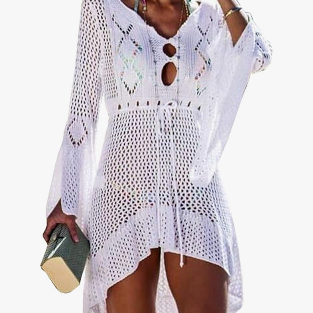 White Crochet Swim Cover-Up